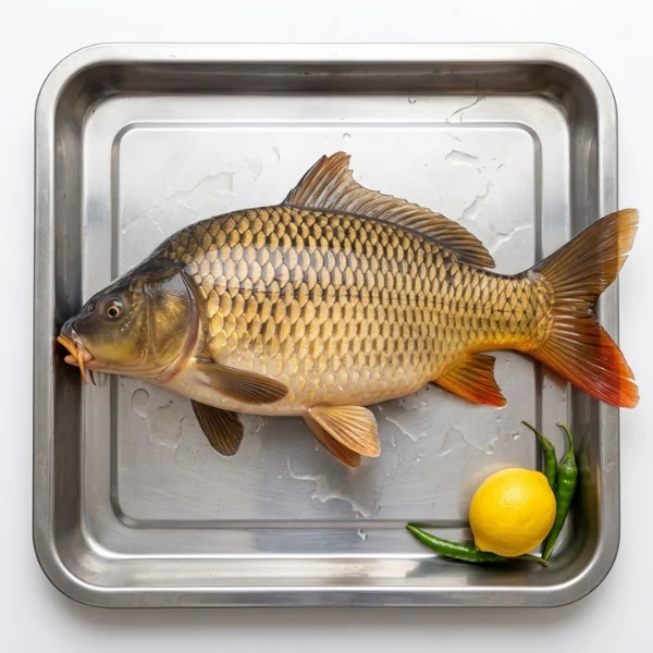 Fresh whole Common Carp Karfu fish per kg London